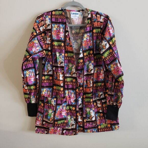 LANDAU HALLOWEEN SCRUB JACKET SIZE SMALL - Picture 1 of 7